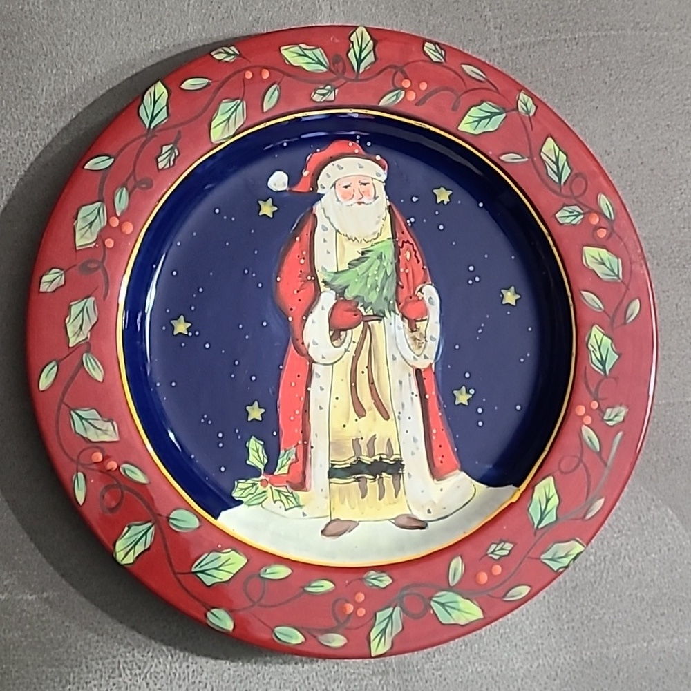 Susan Winget Christmas SANTA plate‎ 11 inch diameter SERVING PLATTER
